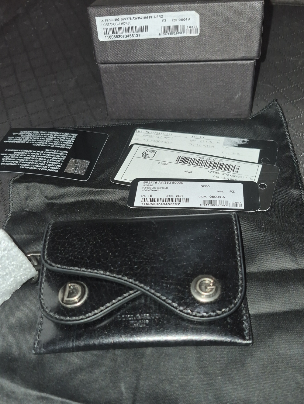 Dolce & Gabbana Black Leather Card Holder Wallet Brand New...all Tags Included